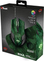 Trust Gaming GXT 781 Rixa Camo Gaming Mouse and Mouse Pad - Green Camo - Student Computers