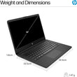 HP Laptop 14s-dq3001na 14in Intel Celeron 4GB RAM 64GB eMMC - Black - Student Computers