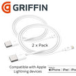Apple Lightning Charge Cables Apple MFI 3 FT White (Pack of 2) New sealed Griffin - Student Computers