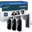 Arlo Essential 3 2K Security Camera & Solar - Pack of 3