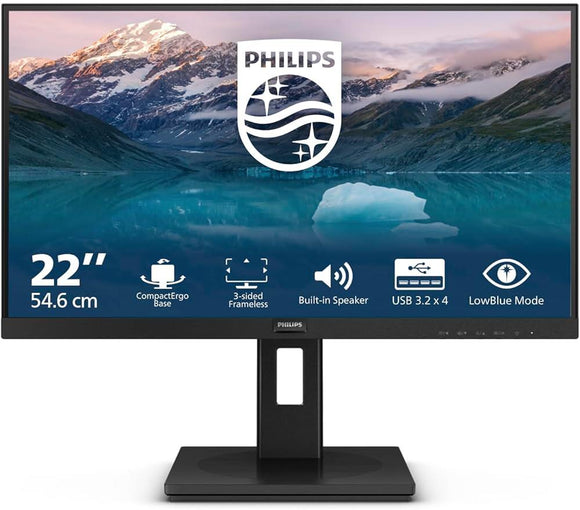 Philips 22 Inch Monitor 1920 x 1080 Pixels Full HD 222S9JML HDMI VGA USB