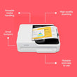 Epson WorkForce DS-1730 Compact Flatbed Scanner White Small Business Home