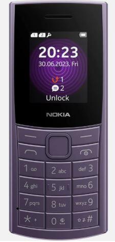 Nokia 110 4G (2023) Mobile Phone SIM-Free Unlocked Dual SIM Arctic Purple - Student Computers
