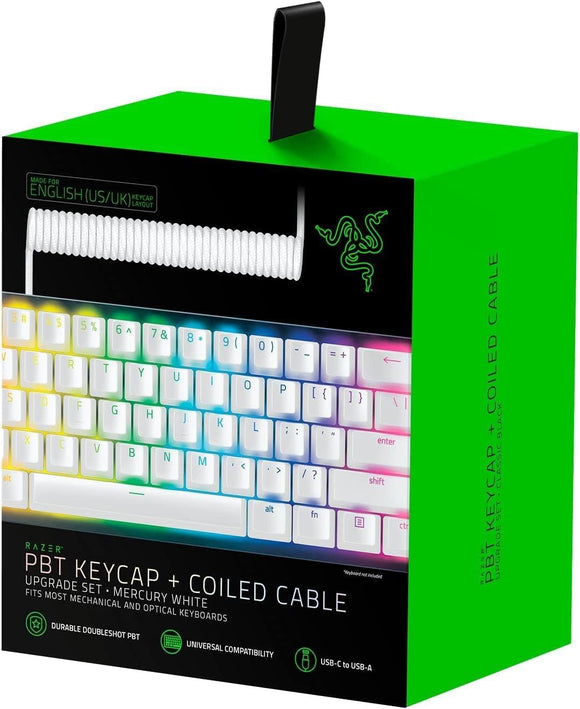 Razer PBT Keycap Upgrade Set with Coiled Cable - Backlight Compatible US Layout