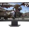 LG UltraGear 27GS60QC-B 27 inch Quad HD 180 Hz LCD Curved Gaming Monitor Black - Student Computers