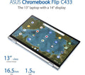 ASUS C433t Flip 14 Inch Intel M3 4GB RAM 64GB eMMC 2-in-1 Chromebook -  Silver - Student Computers