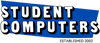 Logo for Student Computers online store with refurbished and cheap laptops, chromebooks, gaming controllers, apple airpods, apple ipads, apple iphones