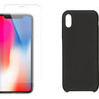 Apple Silicone Case Black For iPhone XR Inc Glass Screen Protector QTY 10 - Student Computers